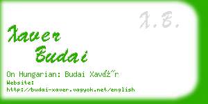 xaver budai business card